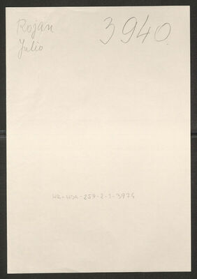 Rojan, Julio, 26.5.1903. Policijski karton