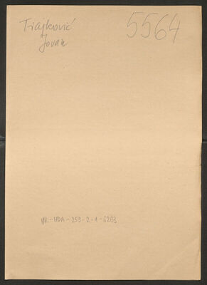 Trajković, Jovan, 1907. Policijski karton