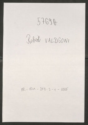 Valdgoni, Robert. Policijski karton