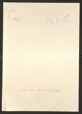 Foth, Rudolf, 17.5.1908. Policijski karton