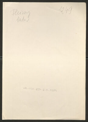 Fleissig, Nada, 27.9.1921. Policijski karton