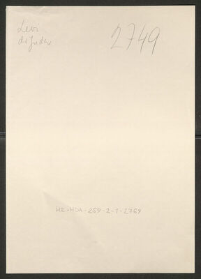 Levi, Juda, 20.12.1898. Policijski karton