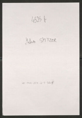 Spitzer, Milan, 1.2.1905. Policijski karton