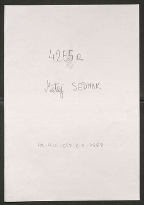 Sedmak, Matej, 27.4.1882. Policijski karton