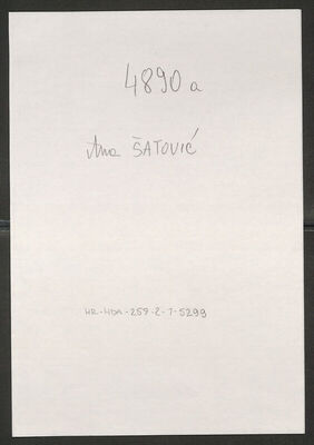 Šatović, Ana, 3.1.1891. Policijski karton