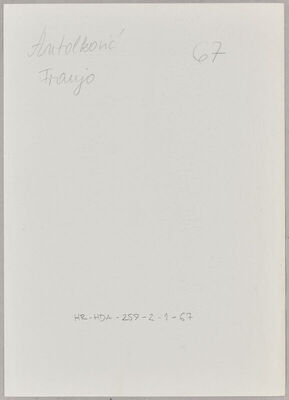 Antolković, Franjo, 30.1.1921. Policijski karton