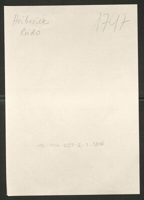 Hriberšek, Rudo, 5.2.1910. Policijski karton