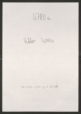 Sunko, Viktor, 2.2.1885. Policijski karton