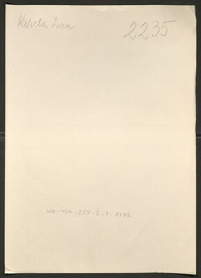 Kireta, Ivan, 4.9.1907. Policijski karton