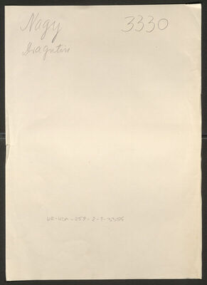 Nagy, Dragutin, 5.7.1909. Policijski karton