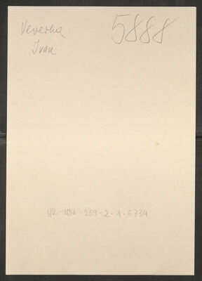 Veverka, Ivan, 1899. Policijski karton