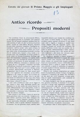 Antico ricordo - Propositi moderni = Staro sjećanje – suvremene namjere, Estratto dal giornale = Izvadak iz novina