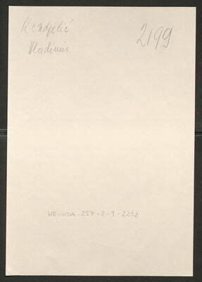 Kenđelić, Vladimir, 13.2.1914. Policijski karton