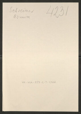 Schreiner, Armin, 26.3.1874. Policijski karton