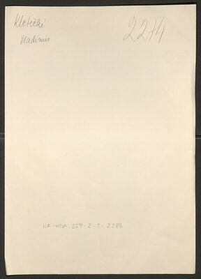 Kletečki, Vladimir, 24.7.1921. Policijski karton