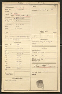 Rupnik, Ferdinand, 11.7.1906. Policijski karton