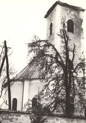 Pokupsko - Crkva Uznesenja Blažene Djevice Marije (sv. Ladislava), oštećen zvonik