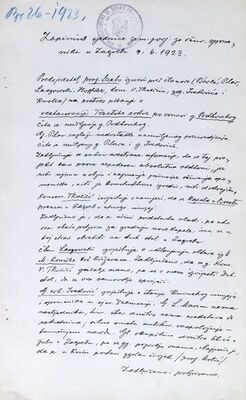 Zapisnik sjednice Zemaljskog povjerenstva, 9. lipnja 1923.