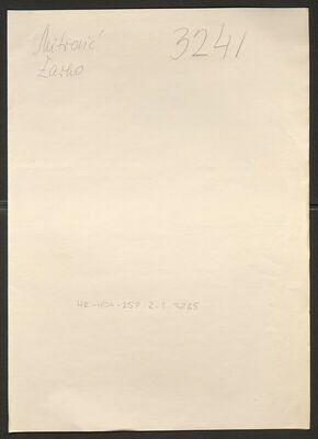 Mitrović, Žarko, 18.3.1921. Policijski karton