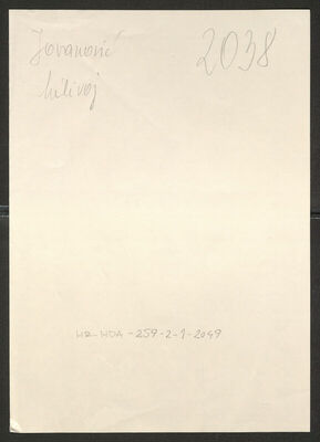 Jovanović, Milivoj, 1925. Policijski karton