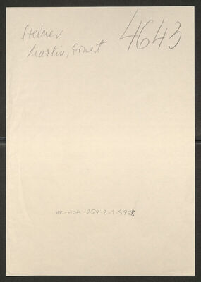 Steiner, Martin-Ernest, 19.11.1889. Policijski karton