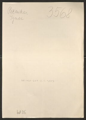 Pečnikar, Ignac, 29.7.1887. Policijski karton