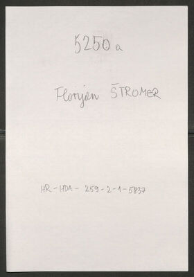 Štromer, Florijan, 1886. Policijski karton