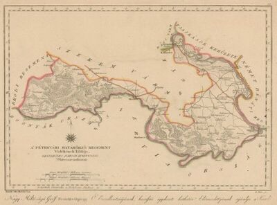 A Pétervári határőrző regement vidékének táblája