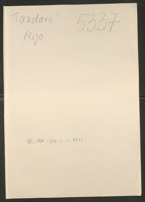Tandarić, Mijo, 29.9.1896. Policijski karton
