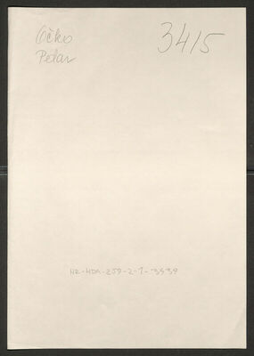 Očko, Petar, 11.2.1895. Policijski karton