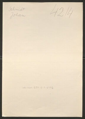 Schmidt, Johan, 1899. Policijski karton