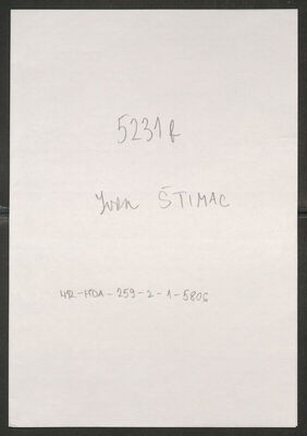 Štimac, Ivan, 1908. Policijski karton