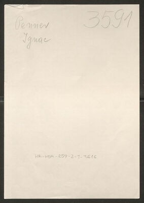 Penner, Ignac, 1887. Policijski karton