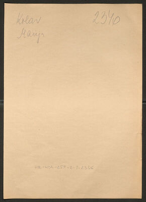 Kolar, Marija, 17.5.1919. Policijski karton