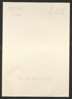 Kalažić, Ivan, 28.4.1905. Policijski karton