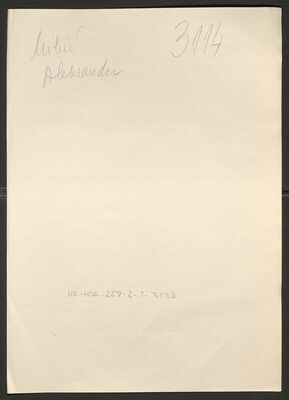 Mihić, Aleksander, 1902. Policijski karton