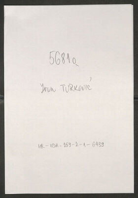 Turković, Ivan, 28.12.1884. Policijski karton