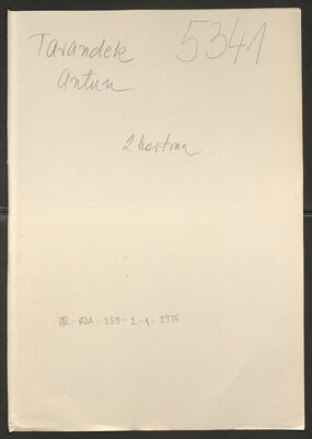 Tarandek, Antun, 27.5.1906. Policijski karton