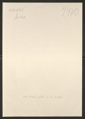 Kovačić, Mirko, 1907. Policijski karton