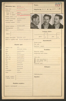 Šuk, Nikola, 22.12.1906. Policijski karton