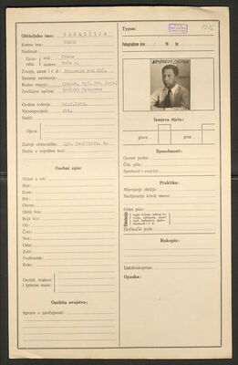 Samardžija, Drago, 10.10.1912. Policijski karton