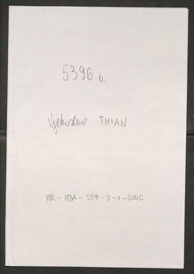 Thian, Vjekoslav, 22.6.1900. Policijski karton