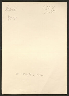 Dević, Vera, 17.4.1917. Policijski karton