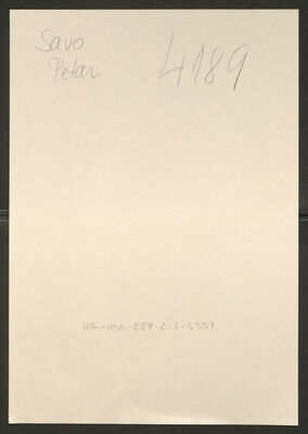 Savo, Petar, 19.6.1895. Policijski karton