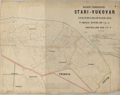 NACERT TERGOVIŠTA STARI VUKOVAR ZA RAZDIELENJE PAŠNJAKA U SMISLU OSUDE OD 20/7 1878 SASTAVLJEN GOD.1879