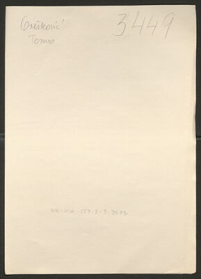 Orešković, Tomo, 1881. Policijski karton