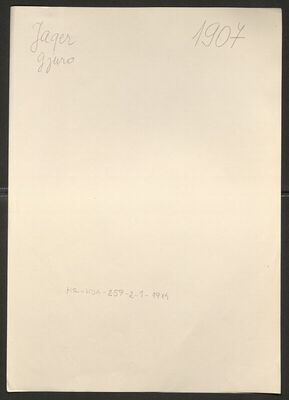 Jager, Gjuro, 9.4.1917. Policijski karton