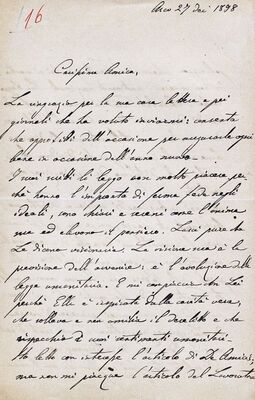 Br. 16, – Cara Amica! = Draga prijateljice!,pismo