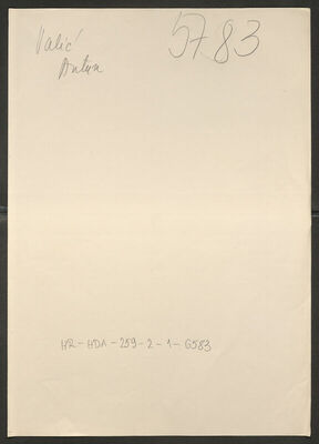 Valić, Antun, 5.11.1908. Policijski karton