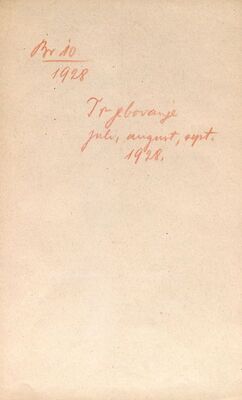 Trebovanje, srpanj rujan 1928.